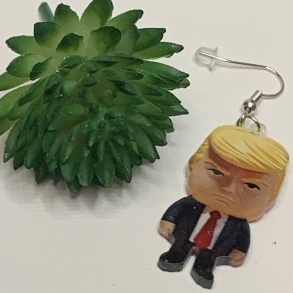Trump Earring, Patriotic Earring, Gift Idea, White Elephant Gift, Silly Earring - Picture 2 of 4